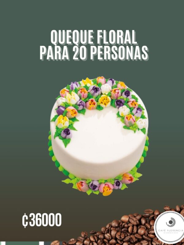 Queque Floral para 20 personas