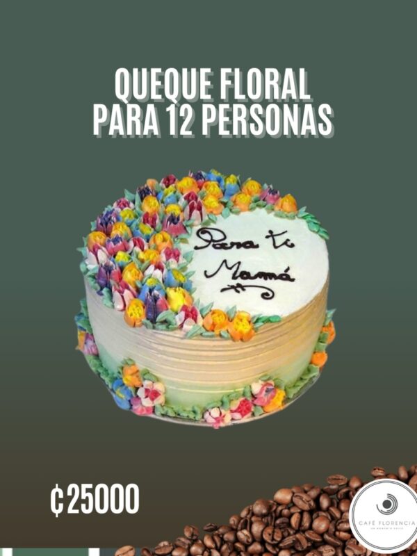 Queque floral 12 personas