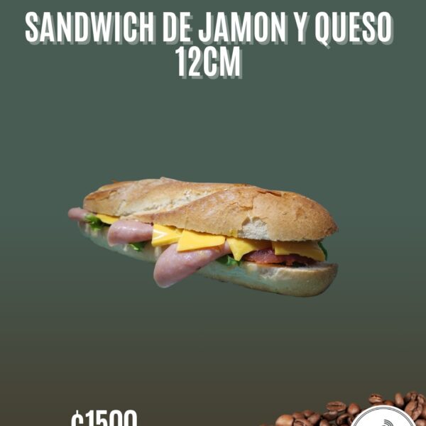 Sándwich de jamón y queso, 12cm.