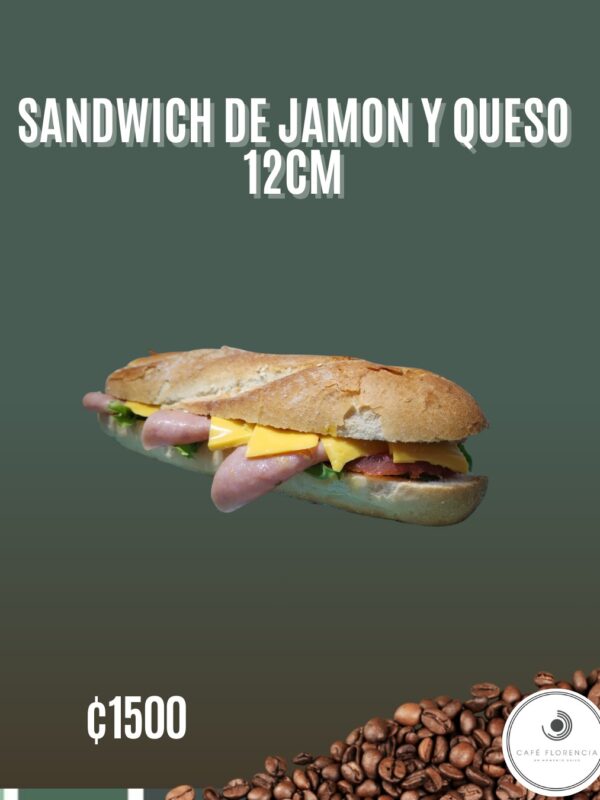 Sándwich de jamón y queso, 12cm.