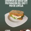 Sándwich de queso en pan de lenteja