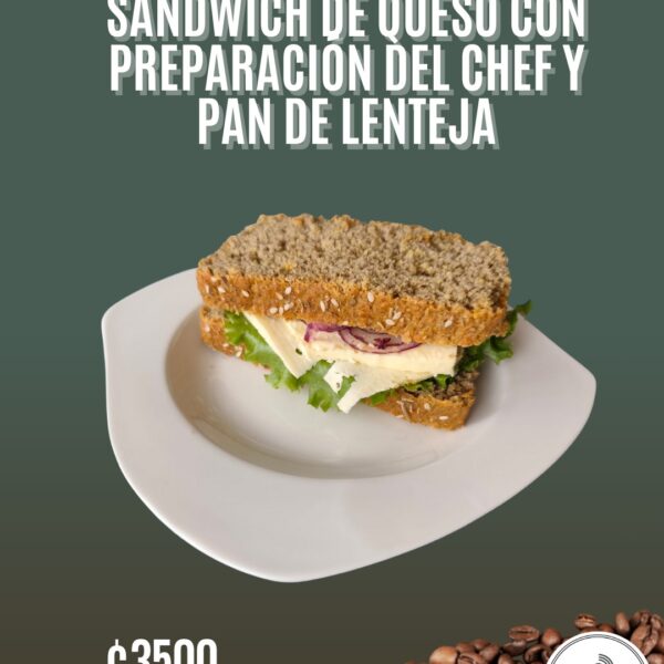 Sándwich de queso en pan de lenteja