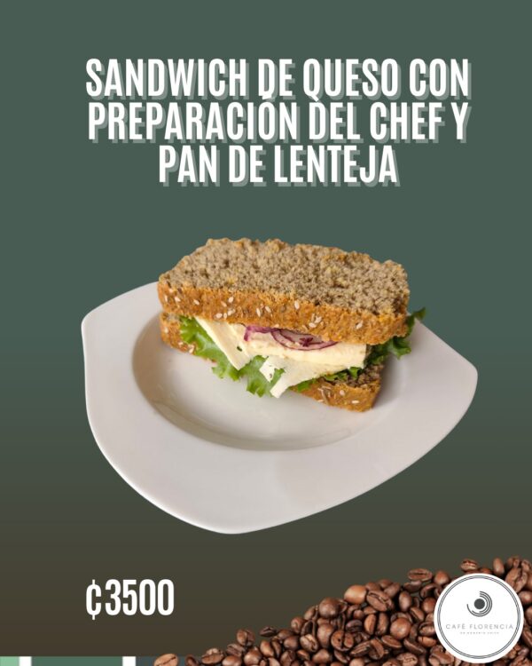 Sándwich de queso en pan de lenteja