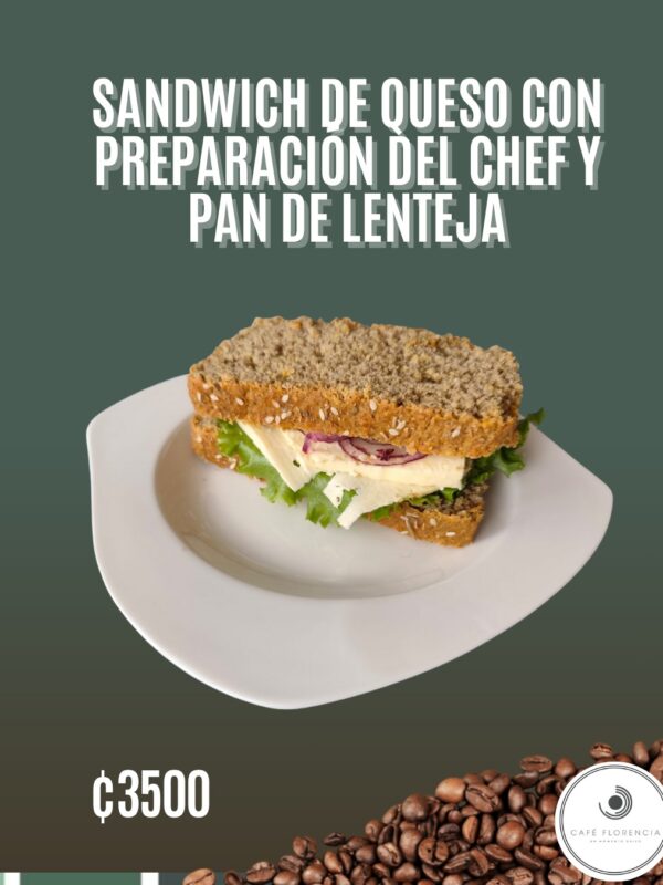 Sándwich de queso en pan de lenteja
